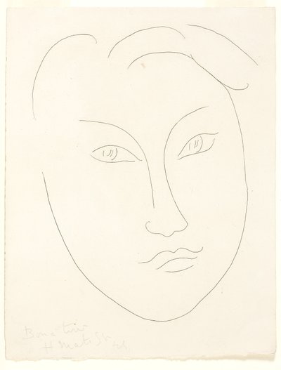 Gezicht van een jonge jongen door Henri Matisse