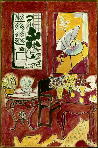 Grand interieur rouge 1948 (olieverf op doek) door Henri Matisse
