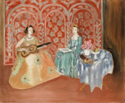 Interieur - Twee figuren (Muzikanten) door Henri Matisse
