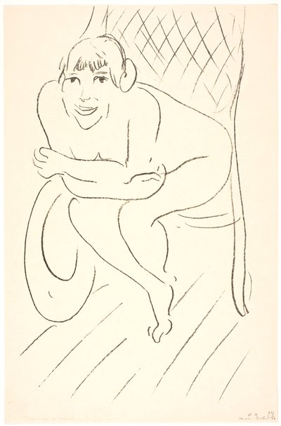 Naakte vrouw in een schommelstoel door Henri Matisse