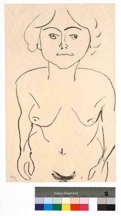 Naakt van voren, bovenaanzicht door Henri Matisse