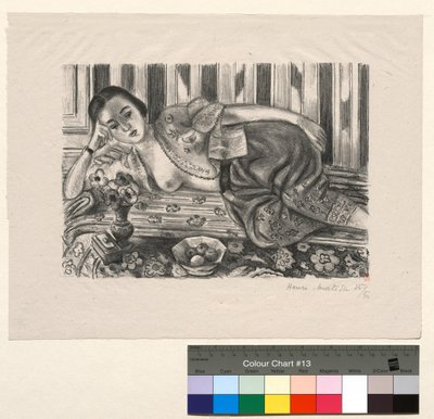 Odalisk in een rode satijnen broek door Henri Matisse