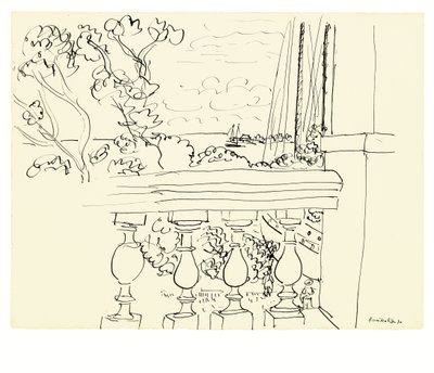Uitzicht op zee in Tahiti door Henri Matisse