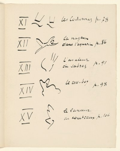 Afbeeldingstabel 3. Uit “Jazz”. P. 151 door Henri Matisse