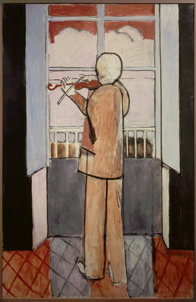 Violiste bij haar raam 1916 (olieverf op doek) door Henri Matisse