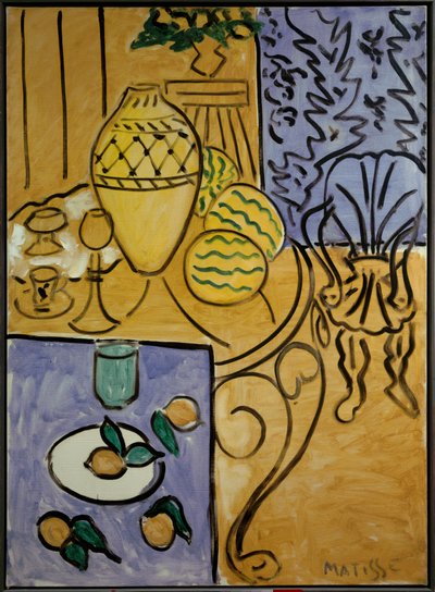 Geel en blauw interieur 1946 (olieverf op doek) door Henri Matisse