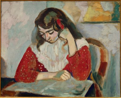 marguerite lisant 1906 (olieverf op doek ) door Henri Matisse
