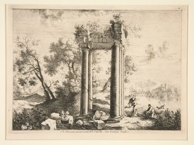 Landschap met Tobias en de Engel door Henri Mauperche