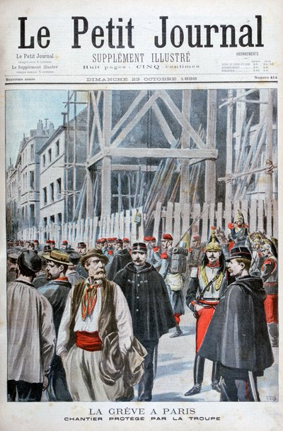 Een staking in Parijs, 1898 door Henri Meyer