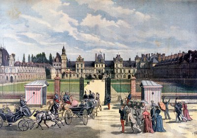 Aankomst van de president van de Republiek, Château de Fontainebleau, 1892 door Henri Meyer