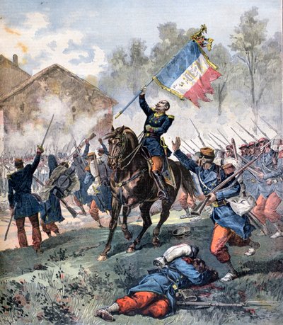 Dood van kolonel Malleville, Slag bij Solferino, 24 juni 1859 door Henri Meyer