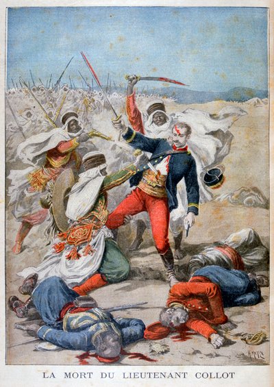 Dood van luitenant Collet, Algerije, 1896 door Henri Meyer