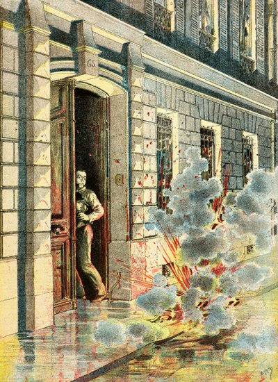 Ontploffing van een bom geplaatst door een anarchist door Henri Meyer
