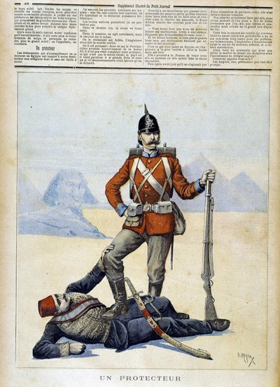 Humoristische tekening over Engels imperialisme in Egypte - in "Le Petite Journal" van 11/02/1893 door Henri Meyer