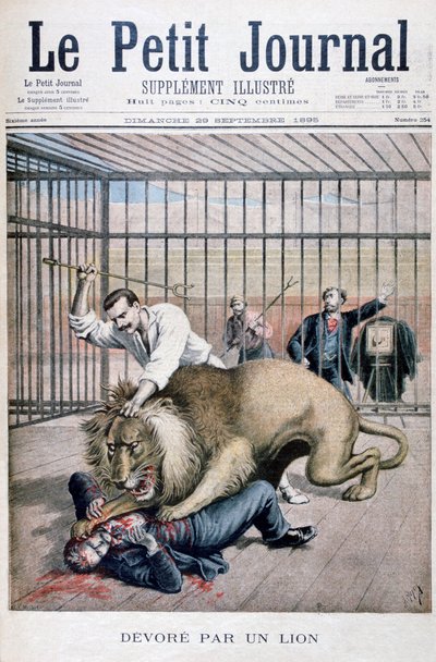 Leeuwenaanval, 1895 door Henri Meyer