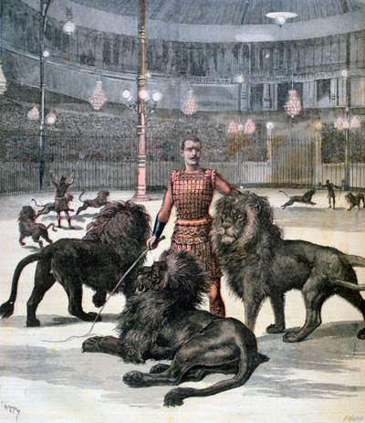 Leeuwentemmen in het Lhippodrome, Parijs door Henri Meyer