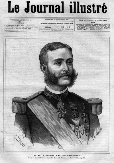 Portret van Alfonso XII van Spanje (1857-1885), koning van Spanje - Omslag van 
