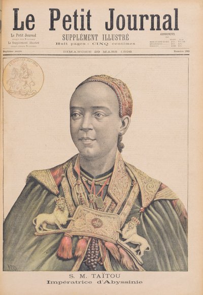 Portret van Taytu Betul (c.1851-1918), keizerin van Ethiopië, uit 