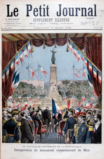 President Faure bij de inauguratieceremonie van een monument in Nice, 1896 door Henri Meyer