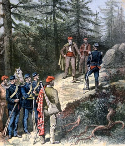 De Corsicaanse bandiet, Jacques Bellacoscia, geeft zich over aan de politie, 1892 door Henri Meyer