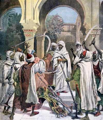De stamhoofden zweren trouw aan de sultan van Marokko, 1892 door Henri Meyer