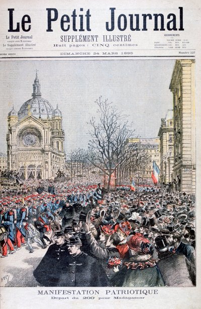 Het vertrek van Franse troepen naar Madagaskar, Parijs, 1895 door Henri Meyer