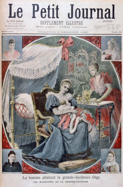 De tsarina die de Groothertogin Olga van Rusland voedt, 1895 door Henri Meyer