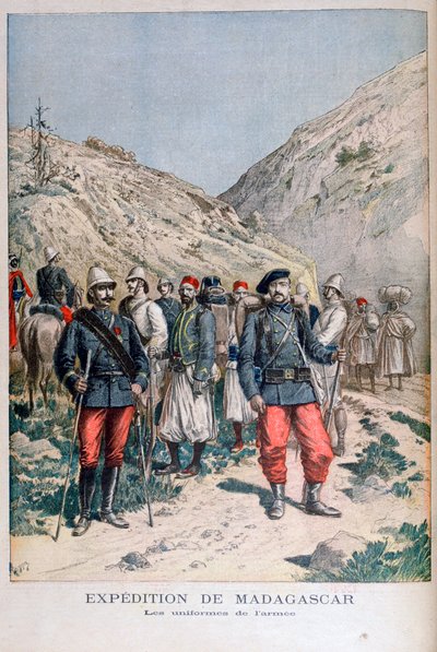 Uniformen van het Franse expeditieleger in Madagaskar, 1895 door Henri Meyer