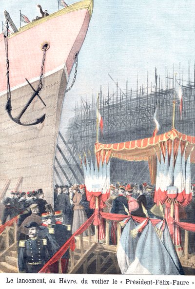 Onthulling van de zeilboot Felix Faure, Le Havre door Henri Meyer