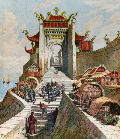 Uitzicht op de Shanghai Gate door Henri Meyer