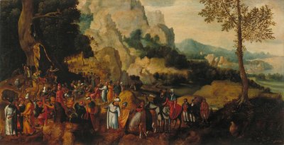 Landschap met Johannes de Doper predikend door Henri Patinier de