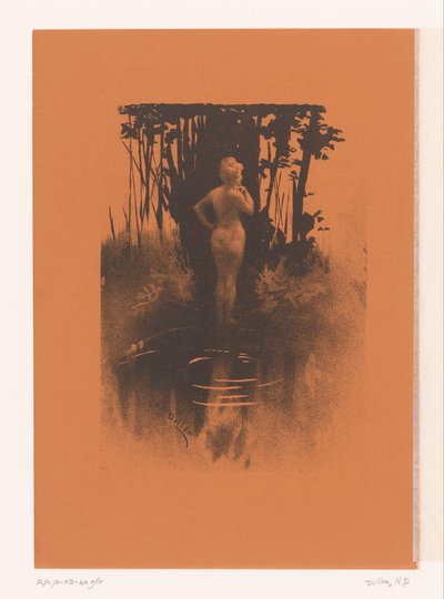 Badende vrouw in de natuur door Henri Patrice Dillon