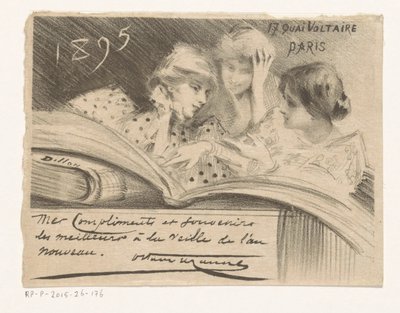 Nieuwjaarswens van Octave Uzanne voor het jaar 1895 door Henri Patrice Dillon