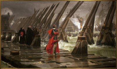 Richelieu op de dijk van La Rochelle door Henri Paul Motte