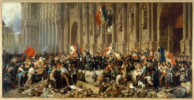 Lamartine weigert de rode vlag voor het Hôtel de Ville, circa 1848 door Henri Philippoteaux