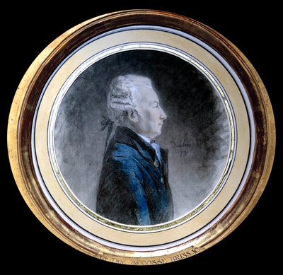 Portret van Louis Hercule Timoleon de Cosse (Cosse-Brissac) (1734-1792), Hertog van Brissac Hij is de grote mandenmaker van Frankrijk en de gouverneur van Parijs ten tijde van de Franse Revolutie. Aquarel toegeschreven aan Henri Pierre Danloux (1753-1809). door Henri Pierre (attr. to) Danloux