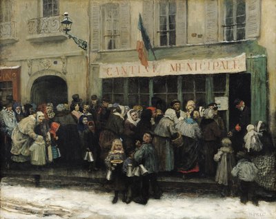 Een Soepkeuken tijdens het Beleg van Parijs, na 1870 door Henri Pille