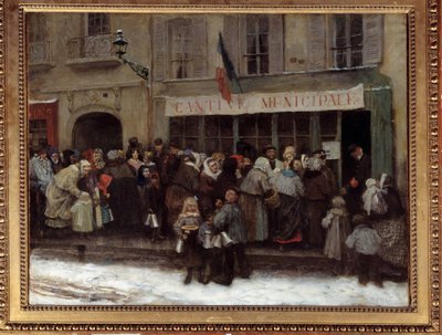 Gemeentelijke kantine tijdens het beleg van Parijs in 1870 door Henri Pille