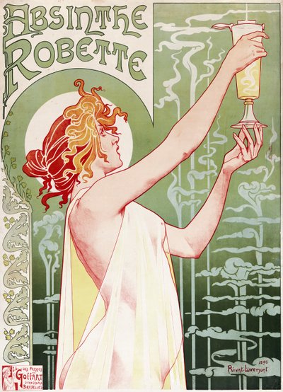 Absinthe Robette poster door Henri Henri Antoine Théodore Livemont