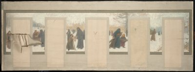 Schets voor het stadhuis van Bagnolet: Winterlandschap door Henri Rachou