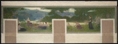 Schets voor het gemeentehuis van Bagnolet: Zomerlandschap door Henri Rachou
