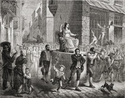 De processie van de Godin van de Rede, 10 november 1793, uit 