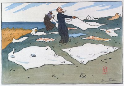 Bretonse Wasvrouwen bij de Zee, c.1900 door Henri Rivière