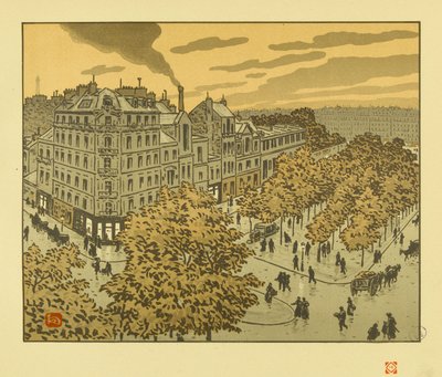 Vanaf de boulevard de Clichy [De zesendertig gezichten op de Eiffeltoren] door Henri Rivière