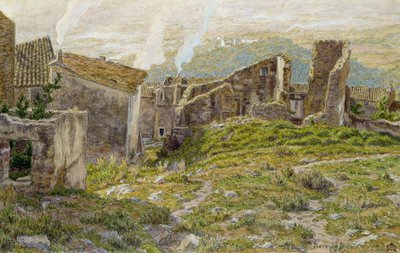 Oud kasteel van Bormes les Mimosas door Henri Rivière