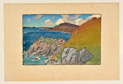 [Landschap met Bretoense kliffen] door Henri Rivière
