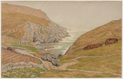 Kleine inham bij de Pointe du Raz door Henri Rivière