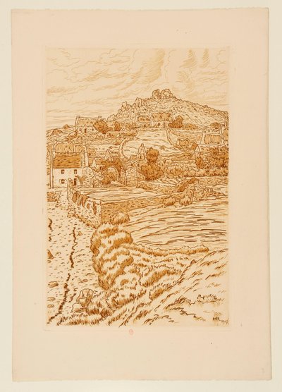 [Bretonisches Dorf] door Henri Rivière