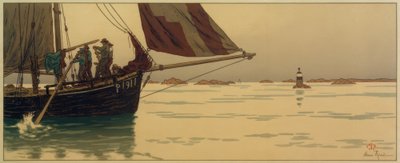 Op stille zee door Henri Rivière