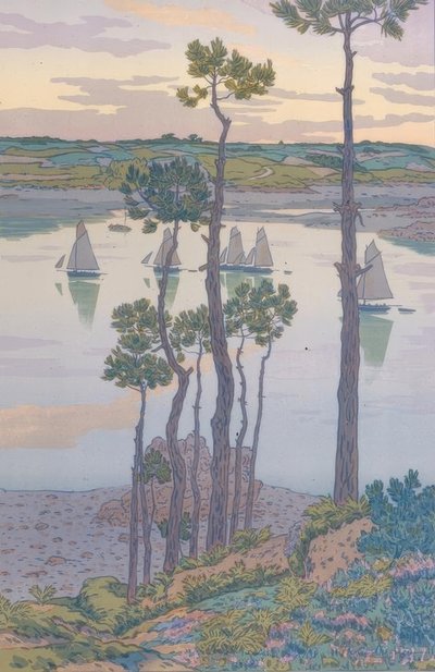 De oevers van de Trieux door Henri Rivière